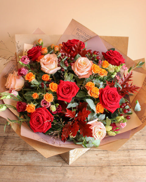 The 'Dreamy Autumn Rose' Box Bouquet