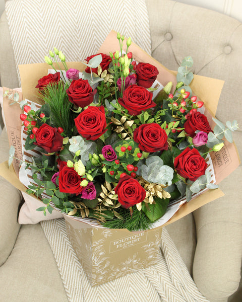 The 'Luxury Christmas Rose' Box Bouquet