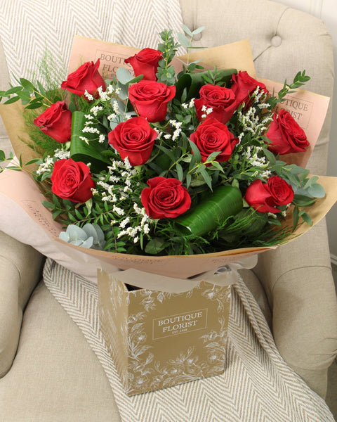 The 'Premium Red Rose' Box Bouquet