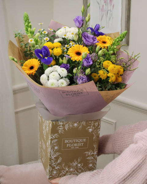 The 'Yellow & Blue' Box Bouquet