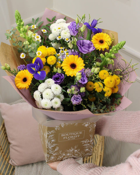 The 'Yellow & Blue' Box Bouquet