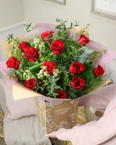 The 'Premium Red Rose' Box Bouquet