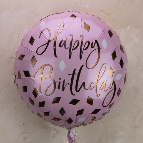 Happy Birthday Balloon - Blush Pink