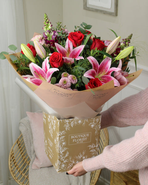 The 'Rose & Lily' Box Bouquet