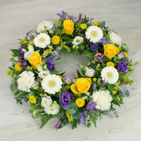 The 'Purple, Yellow & White' Wreath