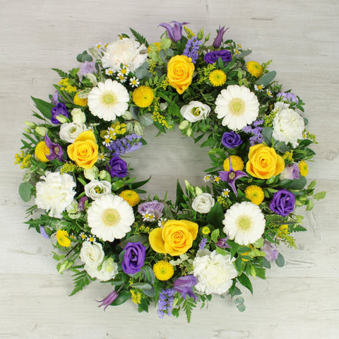 The 'Purple, Yellow & White' Wreath